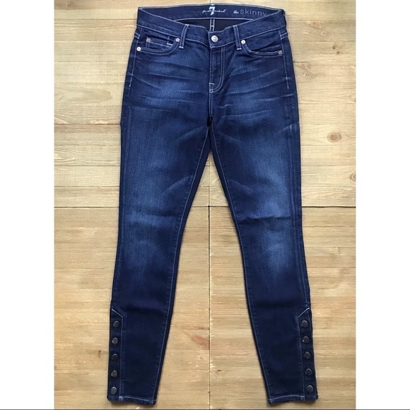 7FAM Button Hem Skinny Jeans - Picture 1 of 5